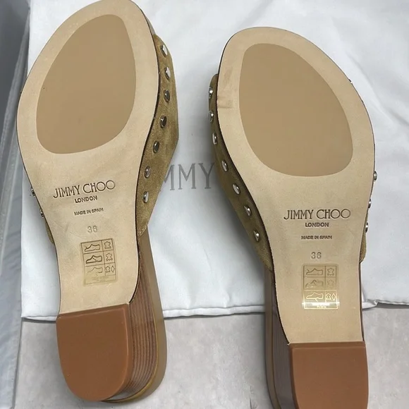Brand new never worn Jimmy Choo ANISE 95 Gold Liquid Metal Sandal QUI/010 Size36